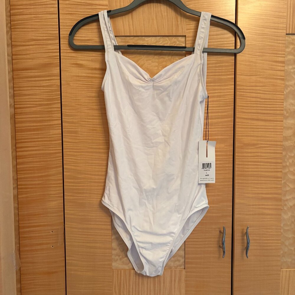 New with tags Wear Moi camisole leotard in White LARGE